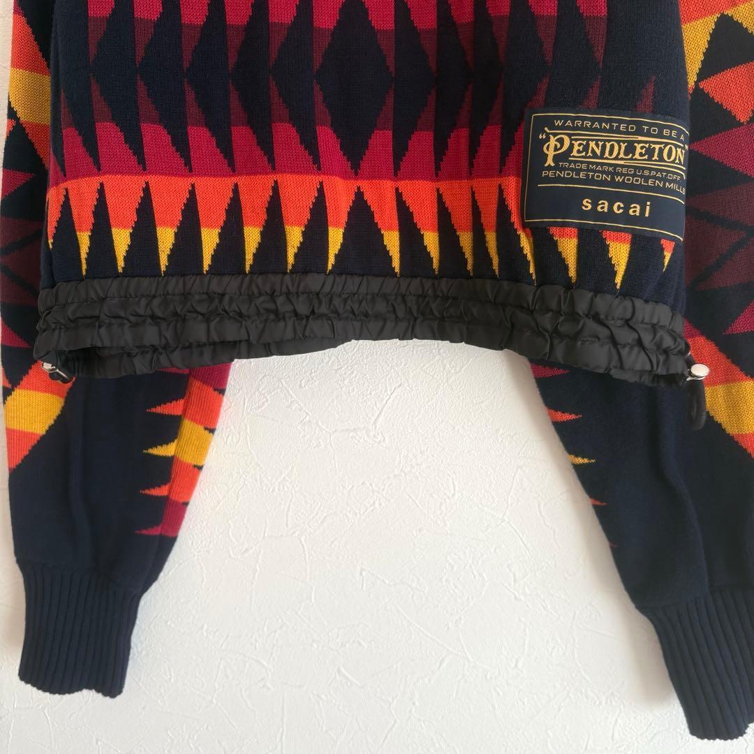 sacai×PENDLETON コラボニット ドローコード チマヨ size2