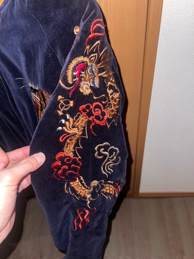 HOUSTON スカジャン ネイビー