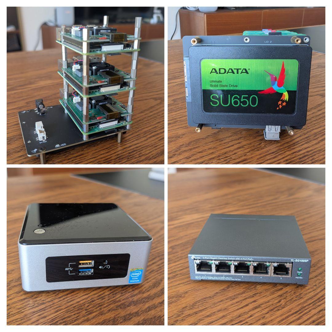 Raspberry Pi 4B 8GB(3台) & Intel NUC(1台)