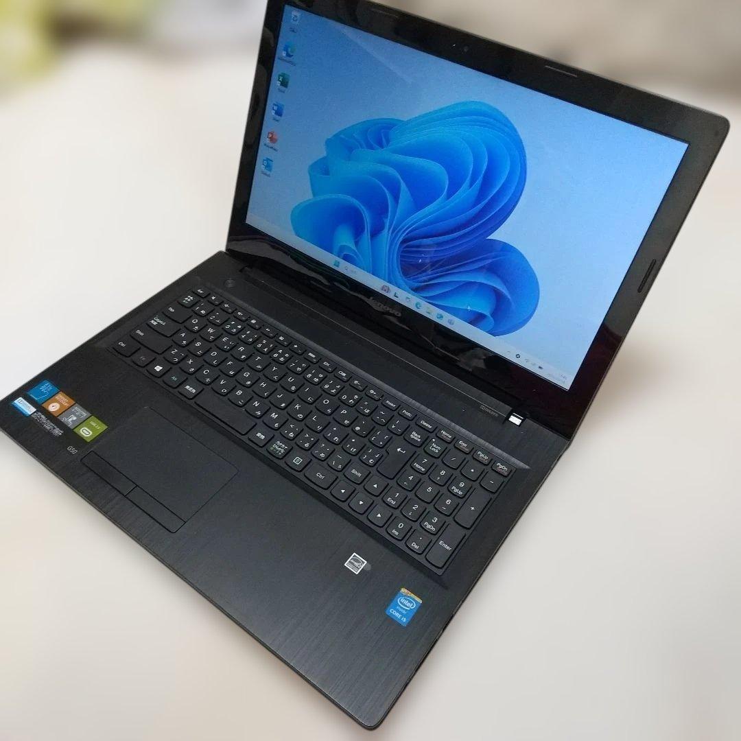 レノボ ノートPC ブラック 15.6インチ Win11 MS-Office