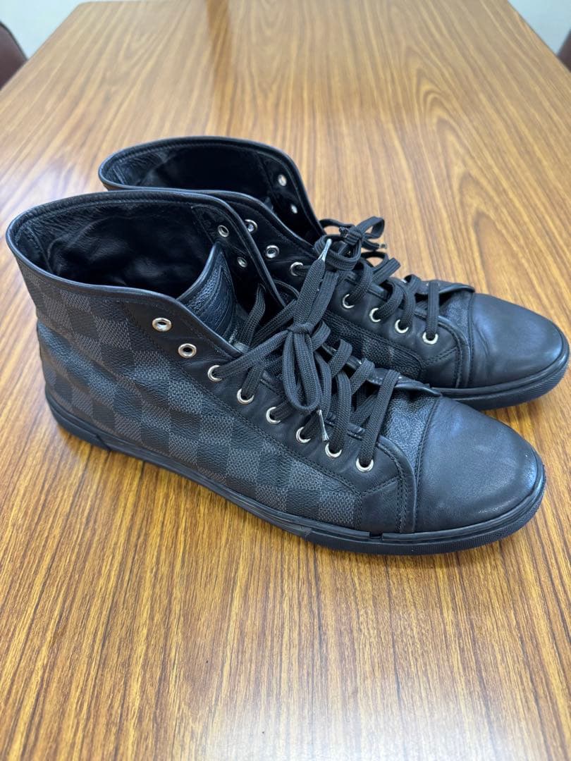 値下げ　ルイヴィトン ダミエグラフィット ハイカットスニーカー ブラック7.5