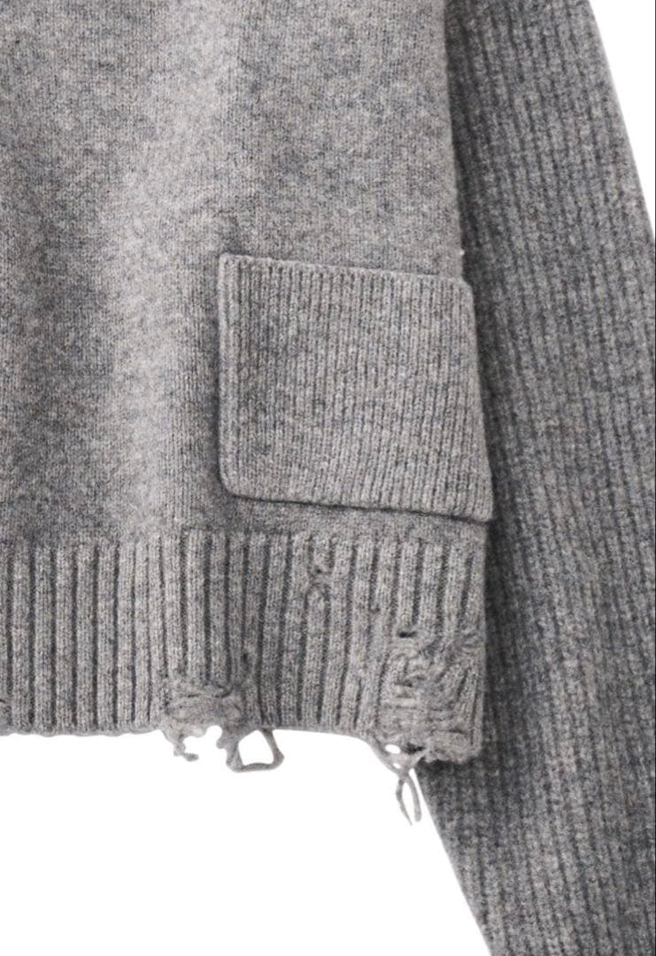 【knuth marf】buttoned high-neck knit/gray