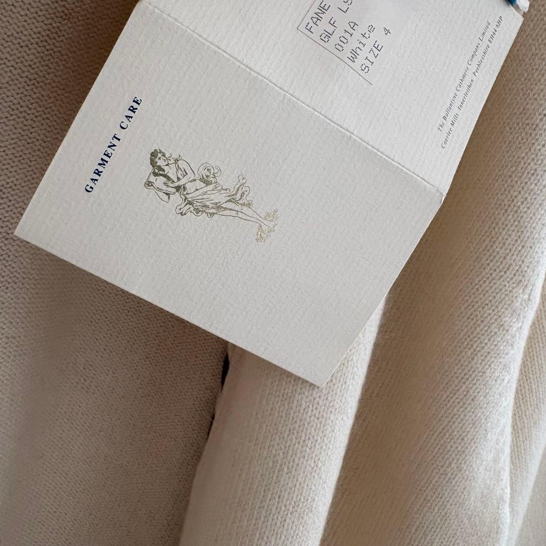 試着のみ　バランタイン　カシミヤ　ノーカラー　ニット　ジャケット　レディース