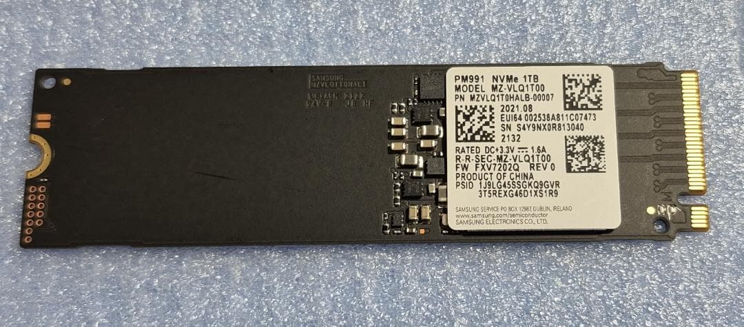 内蔵型SSD SAMSUNG NVMe SSD 1TB Gen3