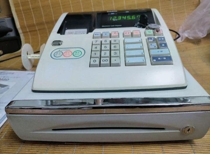 カシオレジスター　TE-M80　中古品　人気機種感熱紙　送料無料　653811