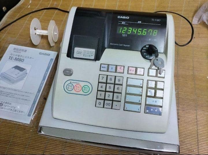 カシオレジスター　TE-M80　中古品　人気機種感熱紙　送料無料　653811