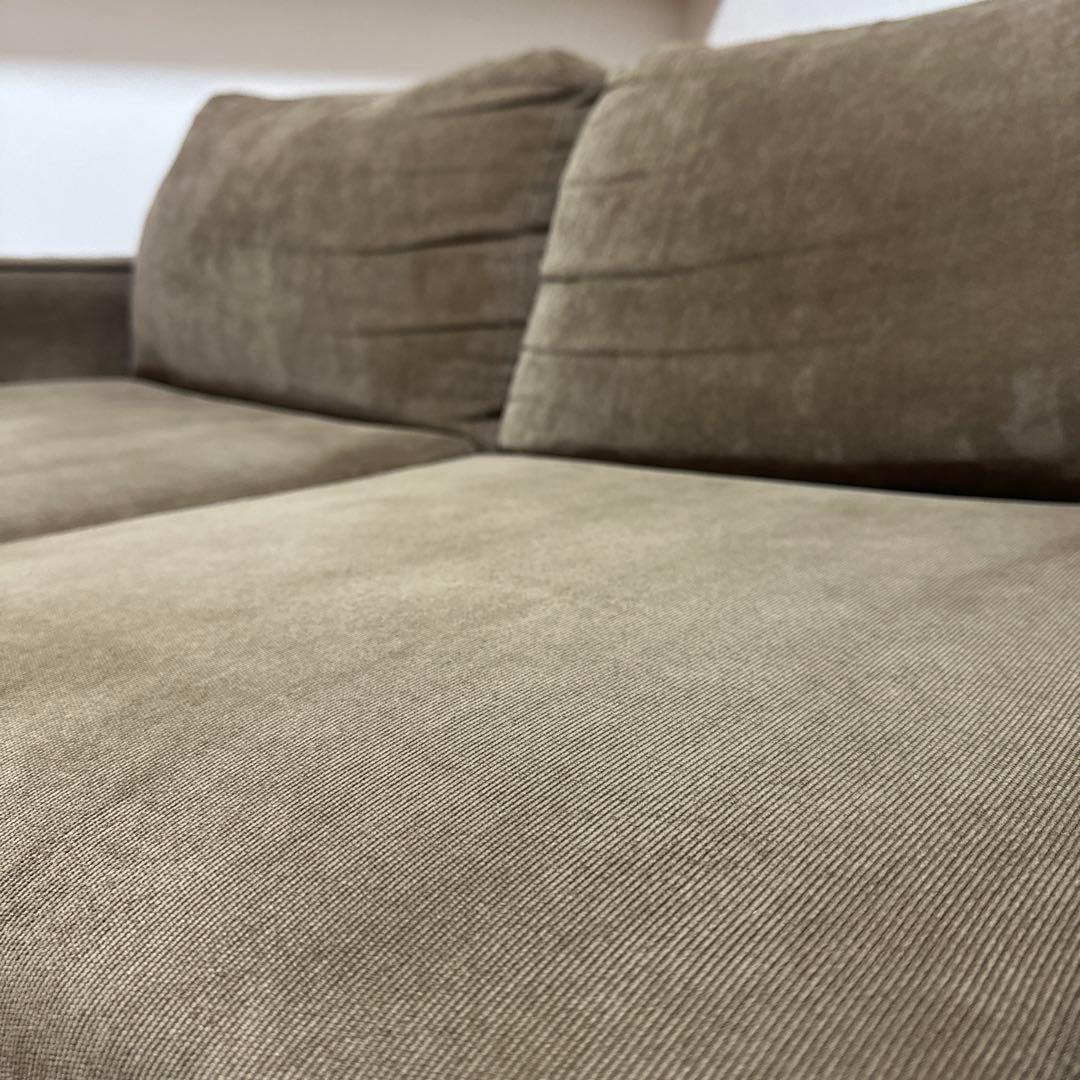 【美品】直接取引歓迎☆ブラウン コーデュロイ 2人掛けソファ 135cm