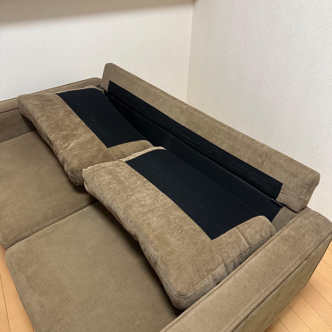 【美品】直接取引歓迎☆ブラウン コーデュロイ 2人掛けソファ 135cm