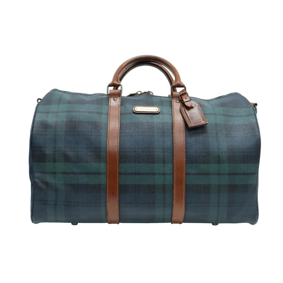 ポロ ラルフローレン ボストンバッグ 2way グリーン PVC 旅行バッグ