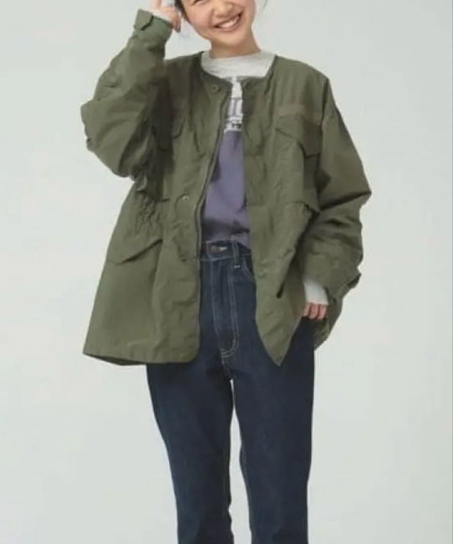 試着のみ ソロテックス ミリタリー ブルゾン ノーカラー ビームスボーイ