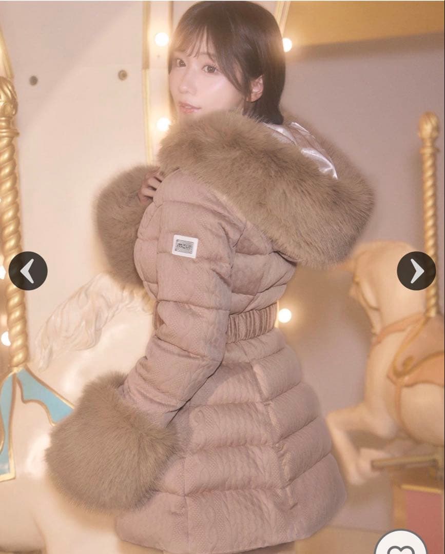 michellMacaron ミシェルマカロン ケーブル柄ベルトダウンコート