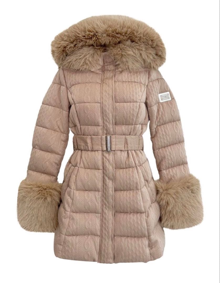 michellMacaron ミシェルマカロン ケーブル柄ベルトダウンコート