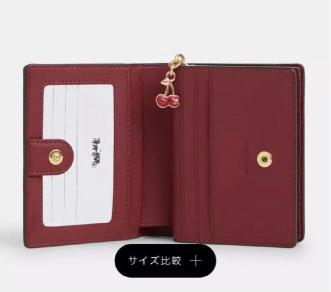 新品未使用 COACH チェリー柄 二つ折り財布 大人可愛い プレゼント