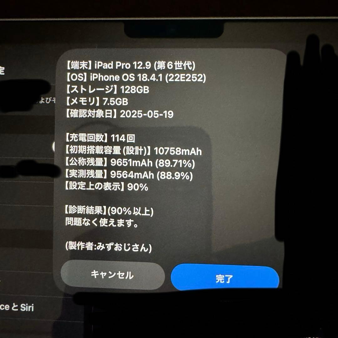iPad Pro 第6世代 12.9インチ Wi-Fiモデル 128GB