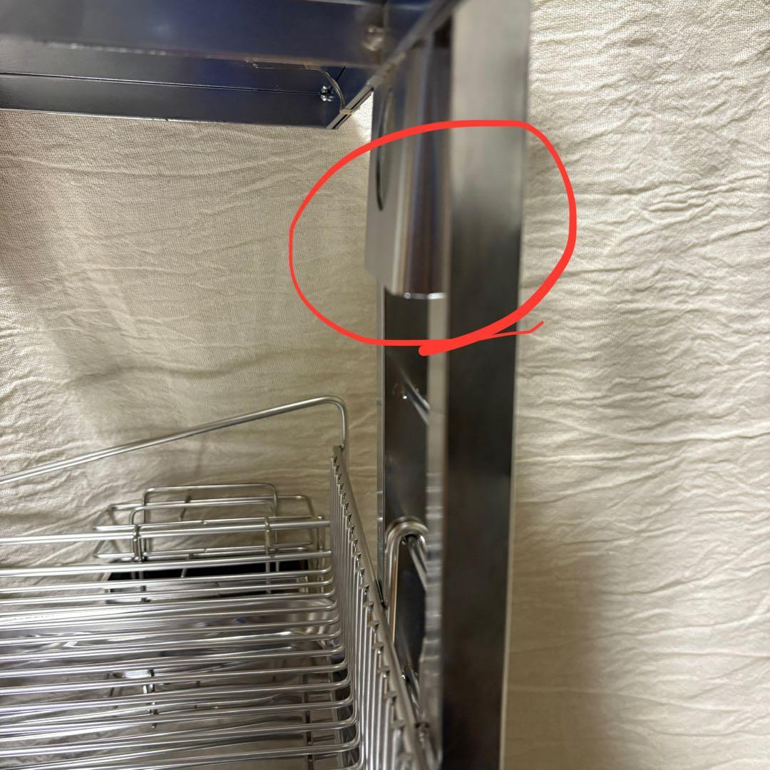 川口工器 突っ張りキッチンラック ステンレス 水切りカゴ 組み立て式 旧品