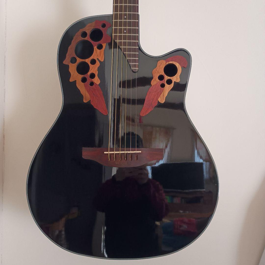 超美品　低弦高　Ovation エレアコギター 黒　Elite　おまけ付き
