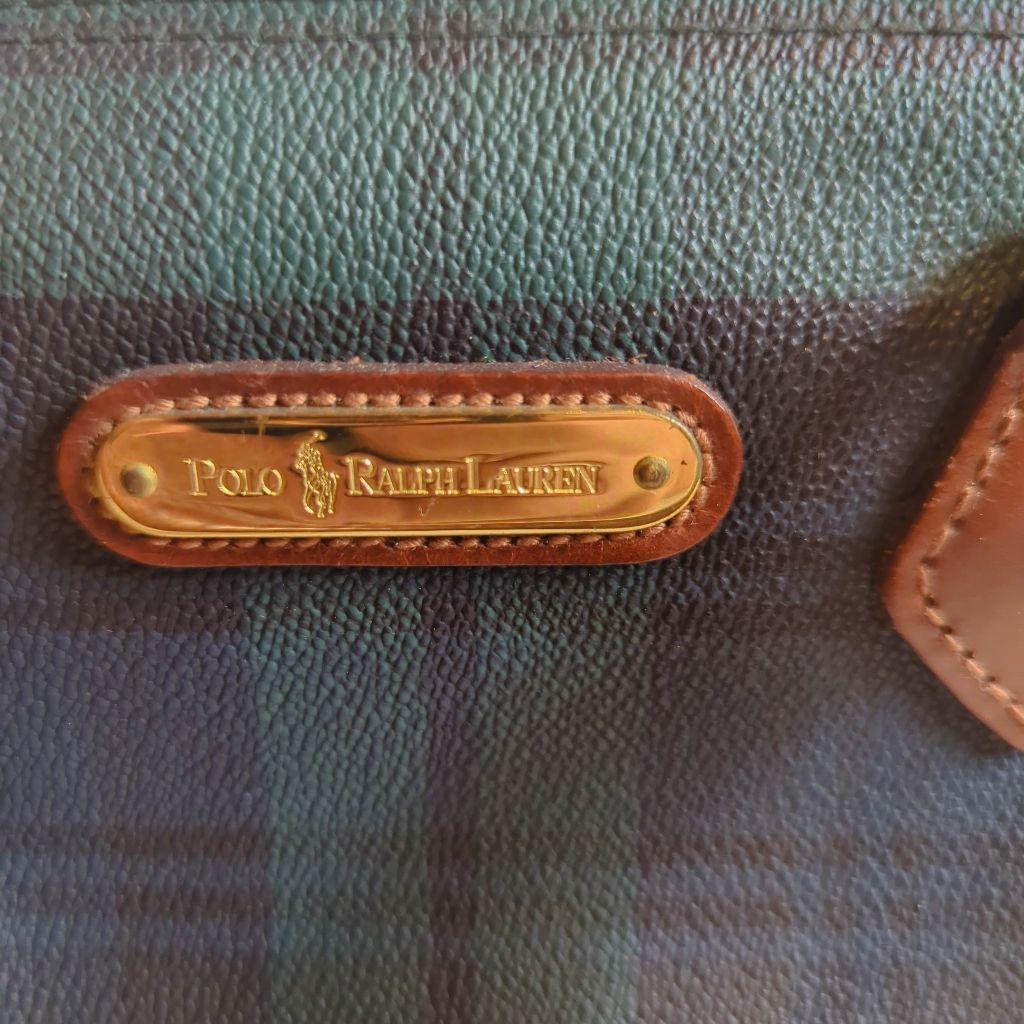 美品　ポロラルフローレン　ミニボストンバッグ　チェック　PVC 7