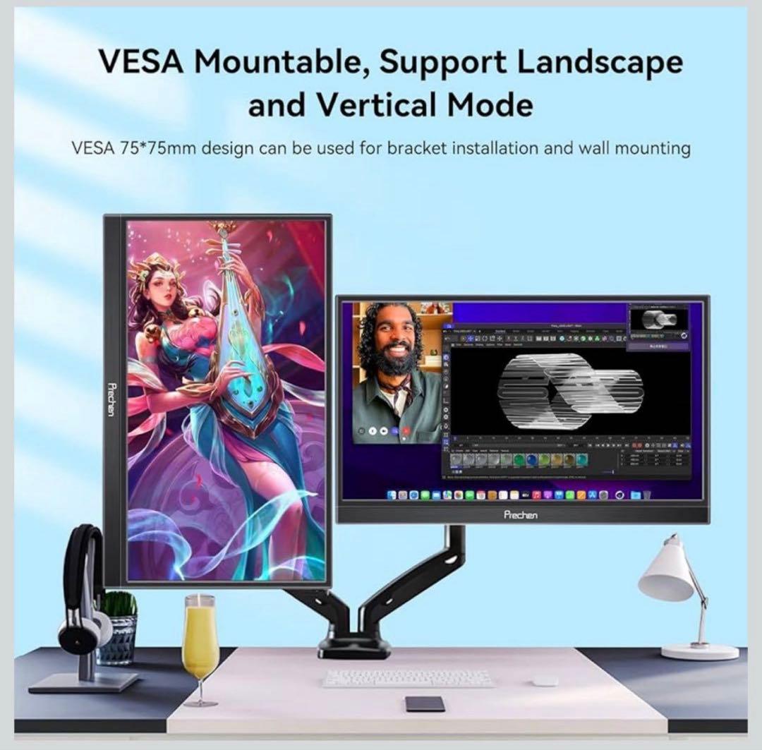 モバイル モニター タッチ スクリーン、15.6 インチ USBC ポータブル