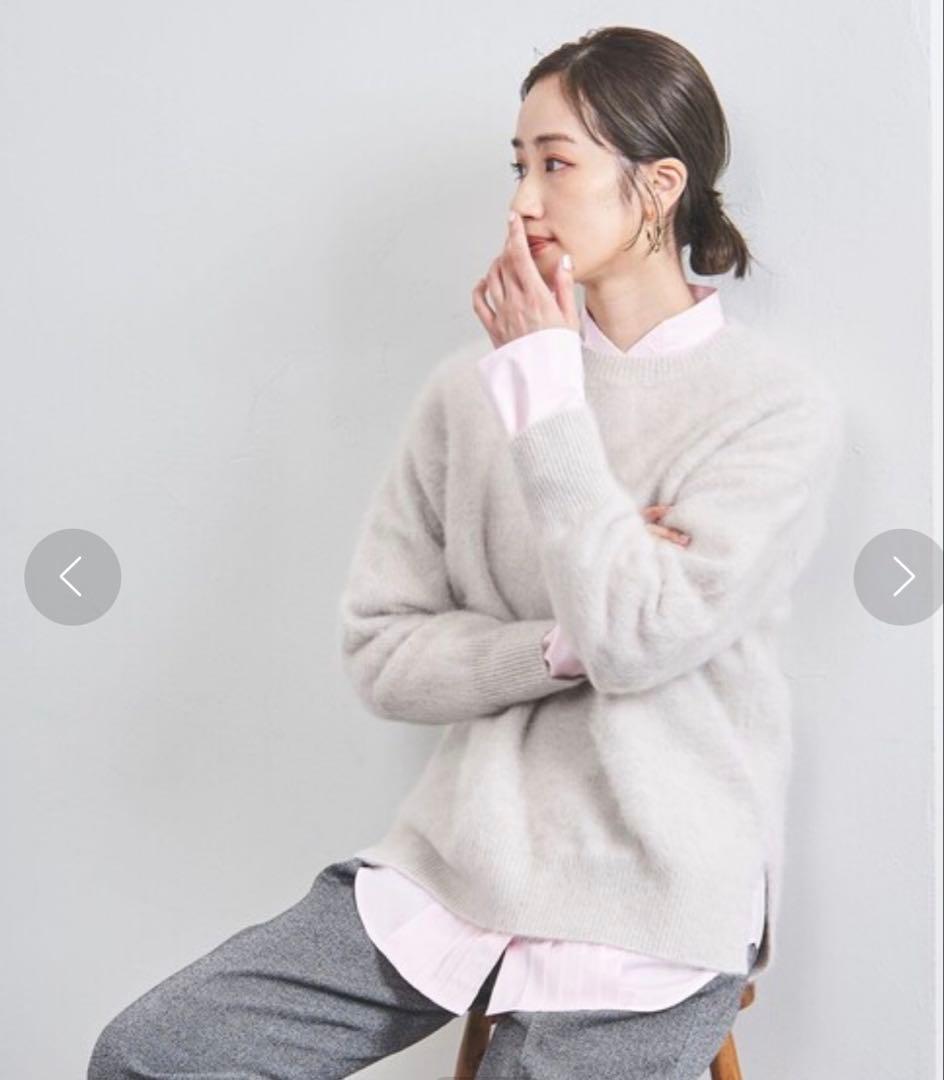 美品　ユナイテッドアローズ　フォックスカシミヤ クルーネック ニット