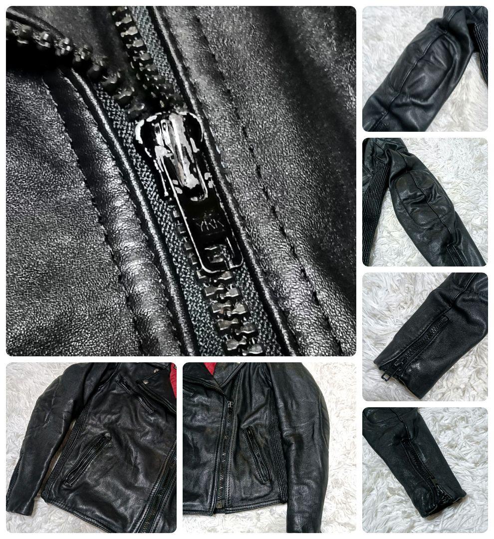 ECHTES LEDER　リアルレザー　ダブルライダースジャケット　裏地レッド