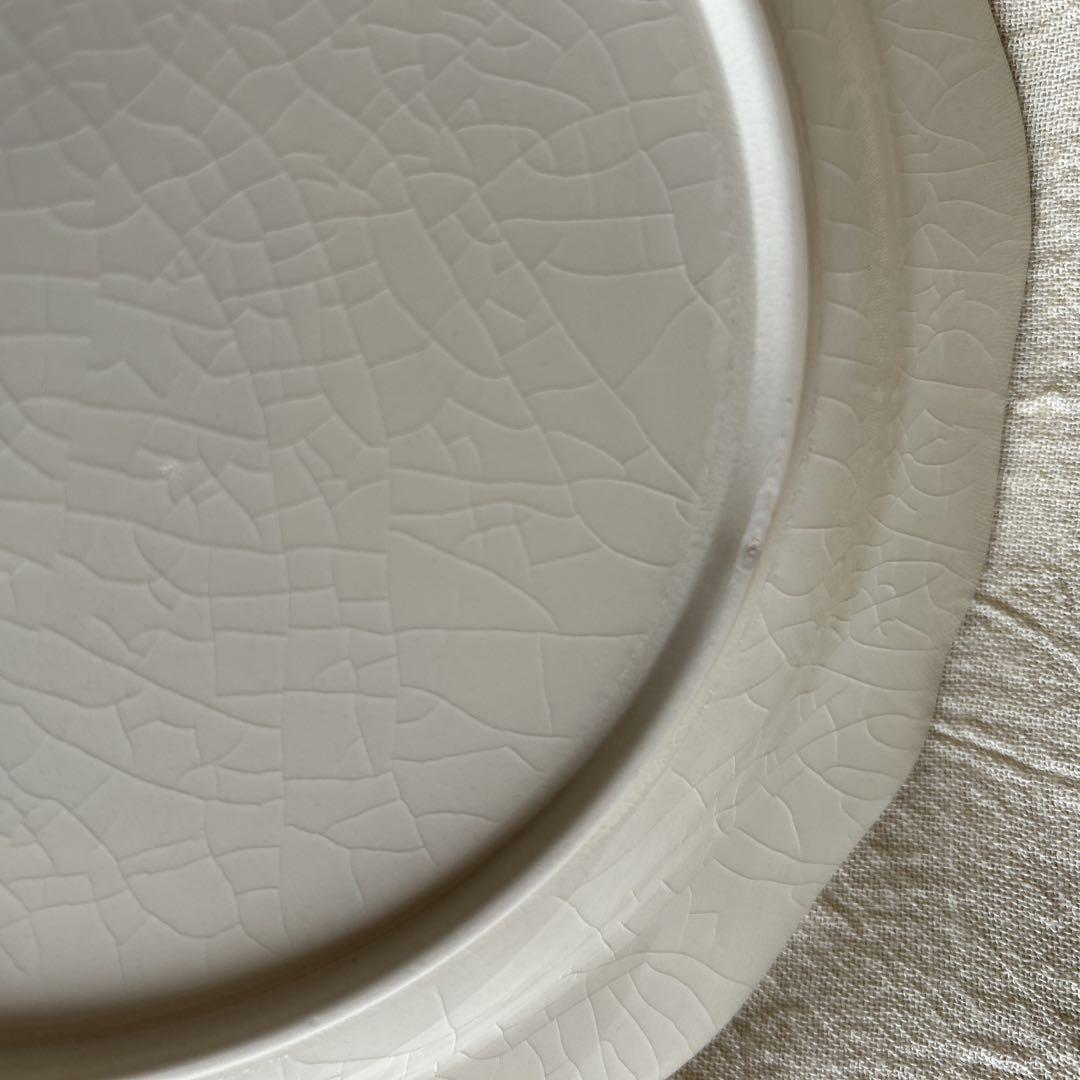 石川隆児　花リムプレート 貫入