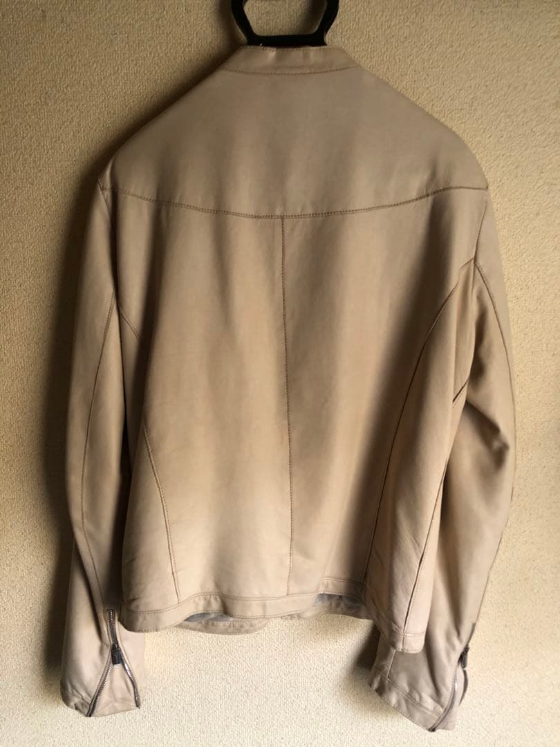 Delan デラン　イタリア製　レザージャケット　サイズ48 ベージュ