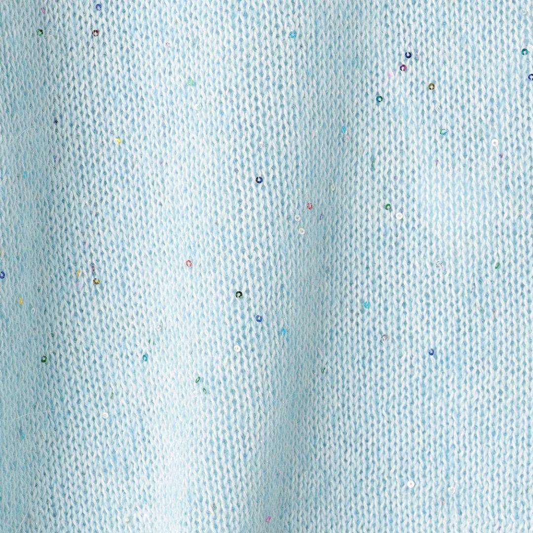 ユナイテッドアローズ カラースパンコールクルーネックニット ライトブルー