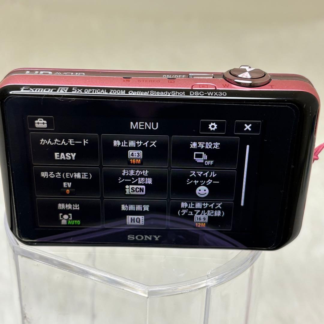 美品　SONY カメラ　DSC-WX30 充電器　箱　ピンク　コンデジ　動作品
