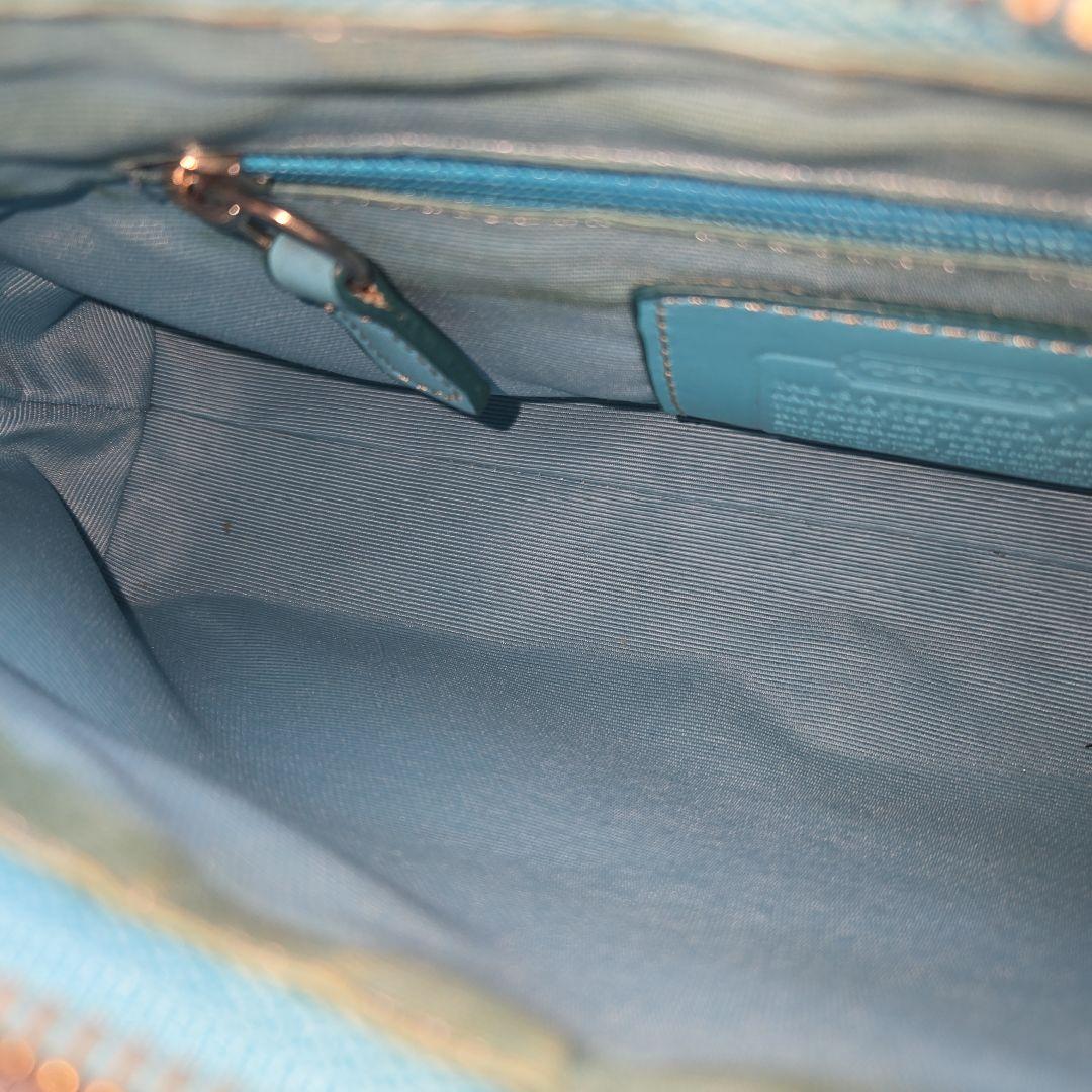 P*?様 COACH アクセサリーポーチ　ハンドバッグ　シグネチャー　キャンバス