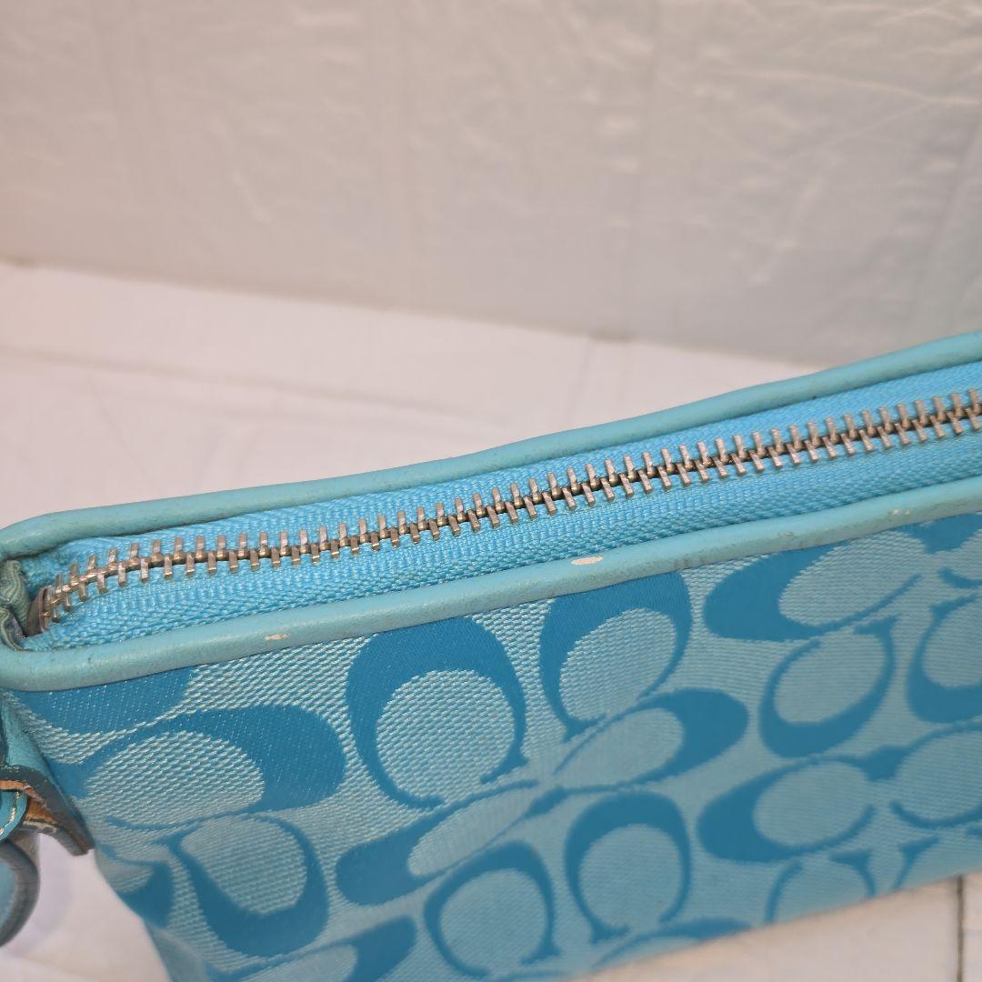 P*?様 COACH アクセサリーポーチ　ハンドバッグ　シグネチャー　キャンバス