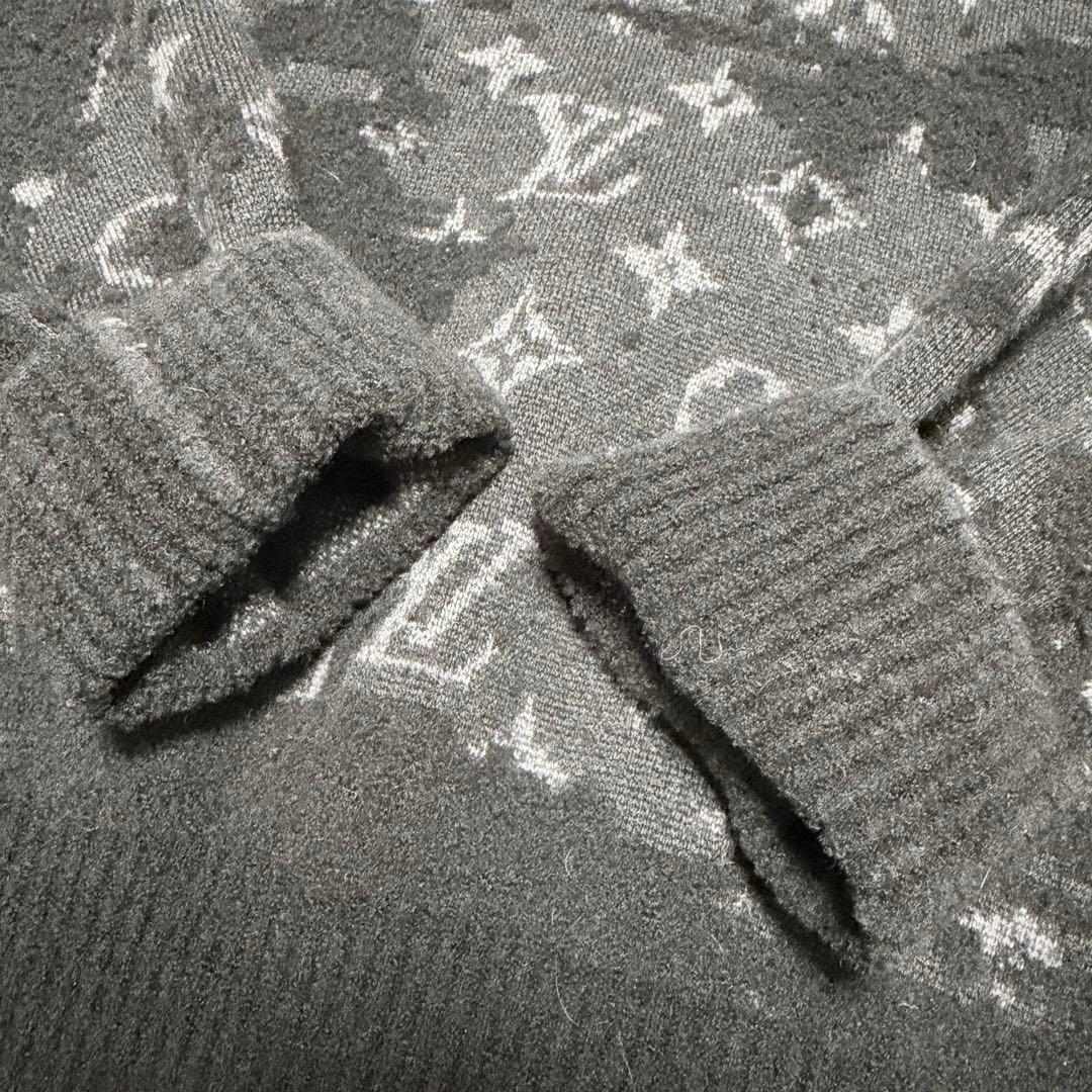 【超美品】LOUIS VUITTON ブラックニットセーター ディストレスト