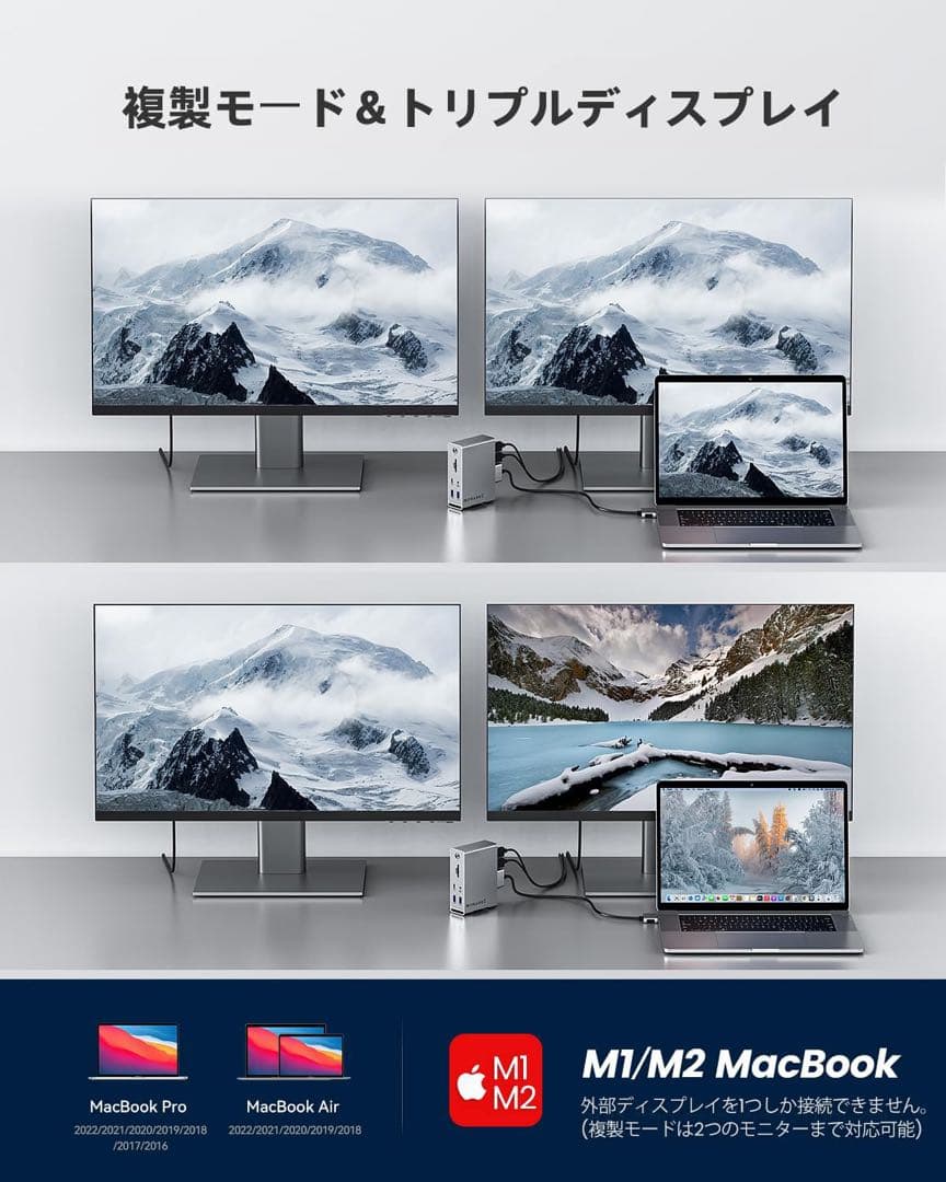 Macbook Pro/Air専用 14-IN-2 ドッキングステーション