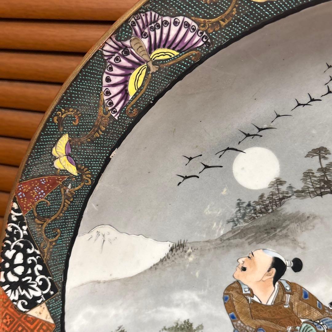 明治時代頃◎九谷焼　武者絵　大皿