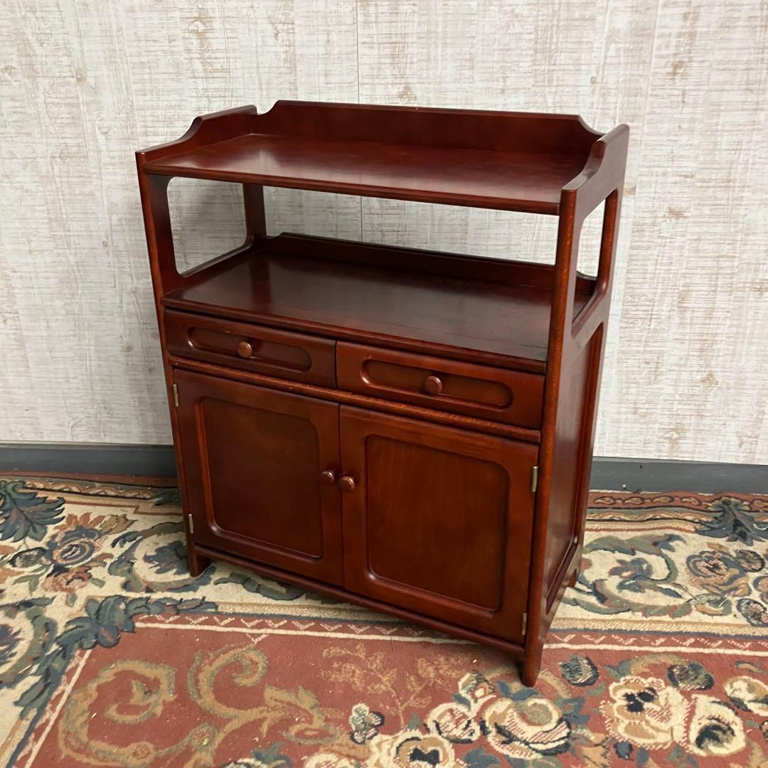 昭和レトロ 木製コンソールテーブル コールキャビネット 電話台 花台 古家具