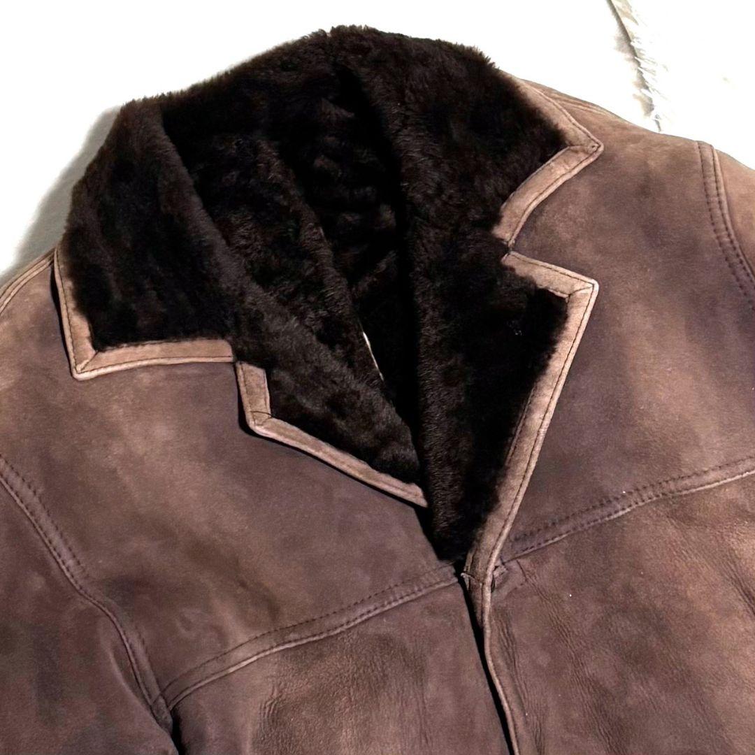 WIND ARMOR ムートン レザージャケット ボア 本革 ダークブラウン