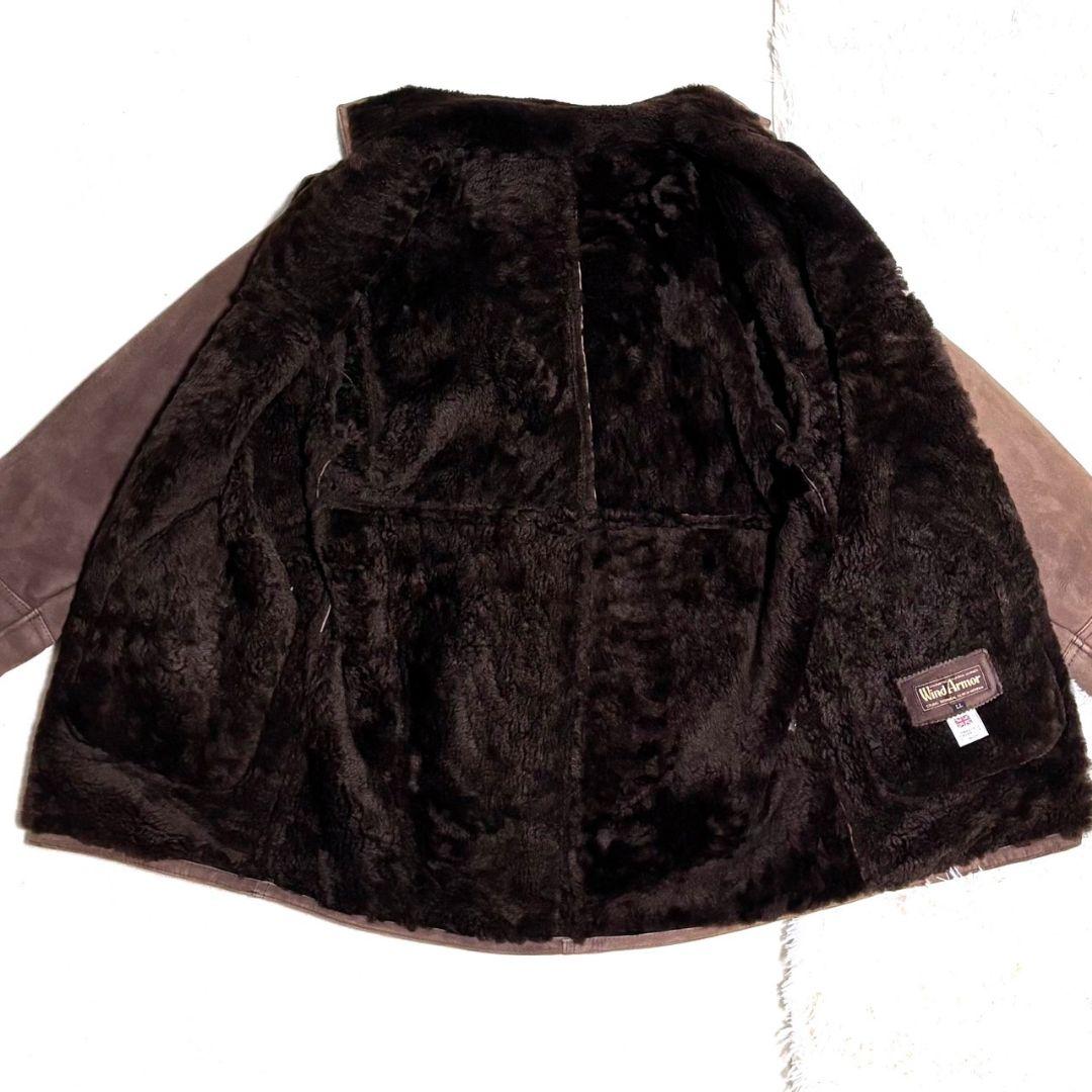WIND ARMOR ムートン レザージャケット ボア 本革 ダークブラウン