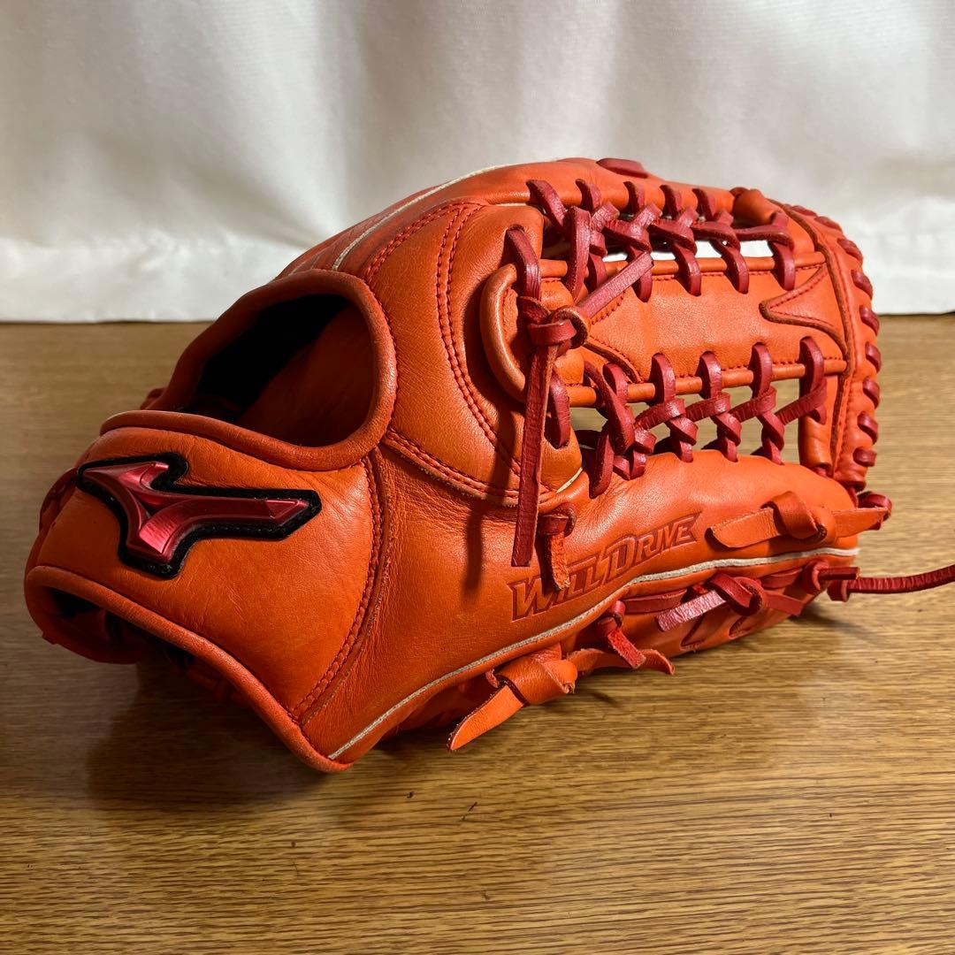 ミズノ WILD DRIVE 一般軟式 グローブ グラブ オレンジ 外野用 美品