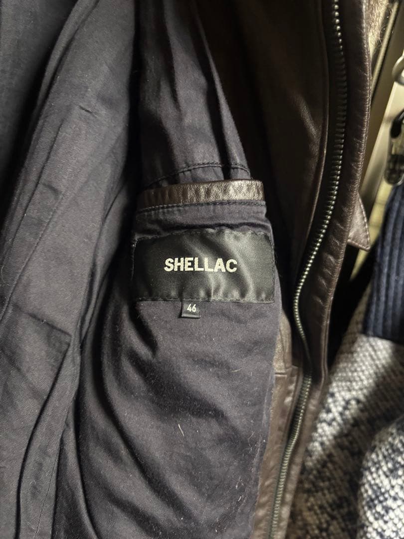 SHELLAC ダークブラウン レザージャケット 46