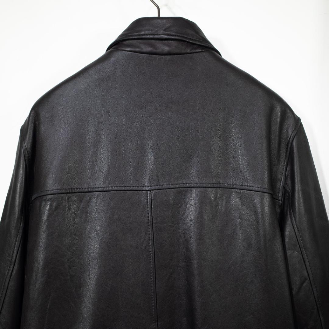 00s Dockers Premium ラムレザー カーコート XL 黒