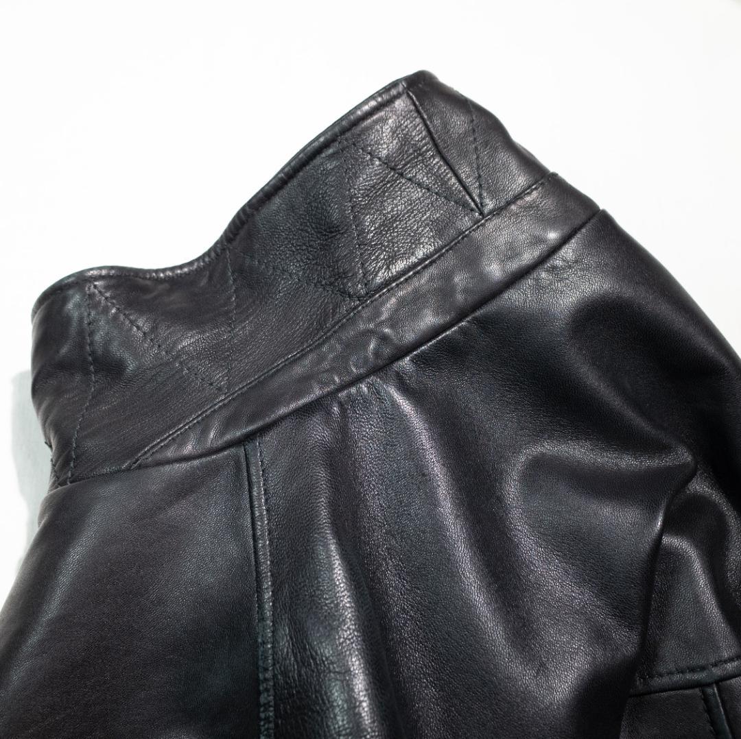 00s Dockers Premium ラムレザー カーコート XL 黒