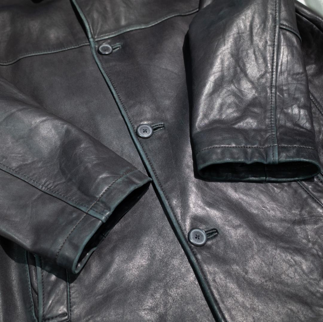 00s Dockers Premium ラムレザー カーコート XL 黒