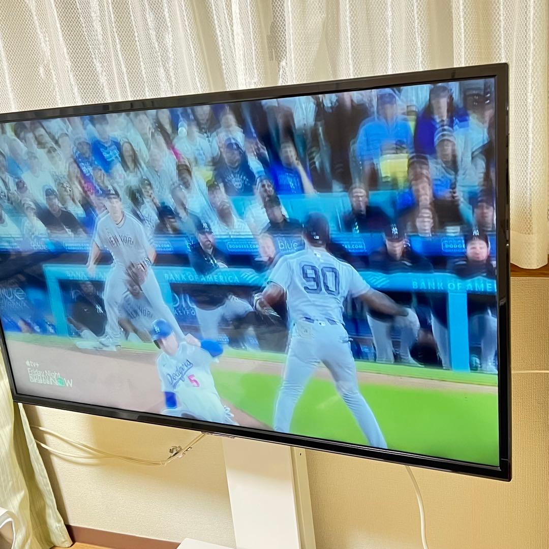 【引取り限定】 4Kチューナー内蔵50型液晶テレビ&テレビ台壁掛け セット