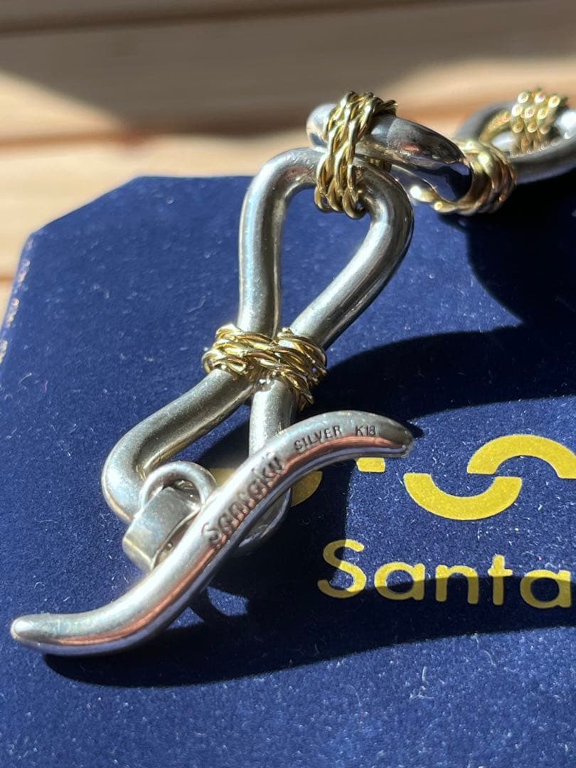 アクセサリー Santaku 18k combi eight knot bracelet