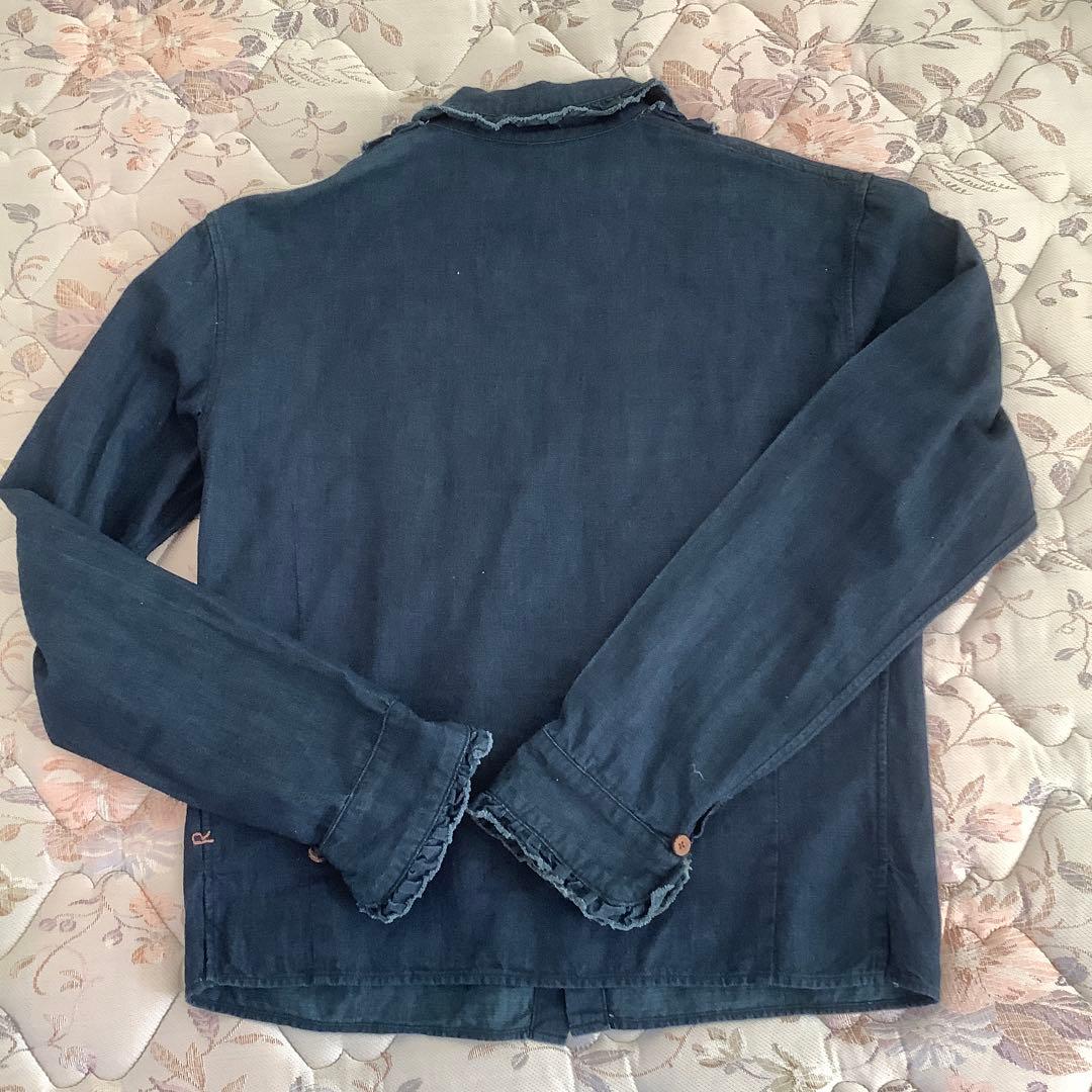 45rpm インディゴフリルブラウス