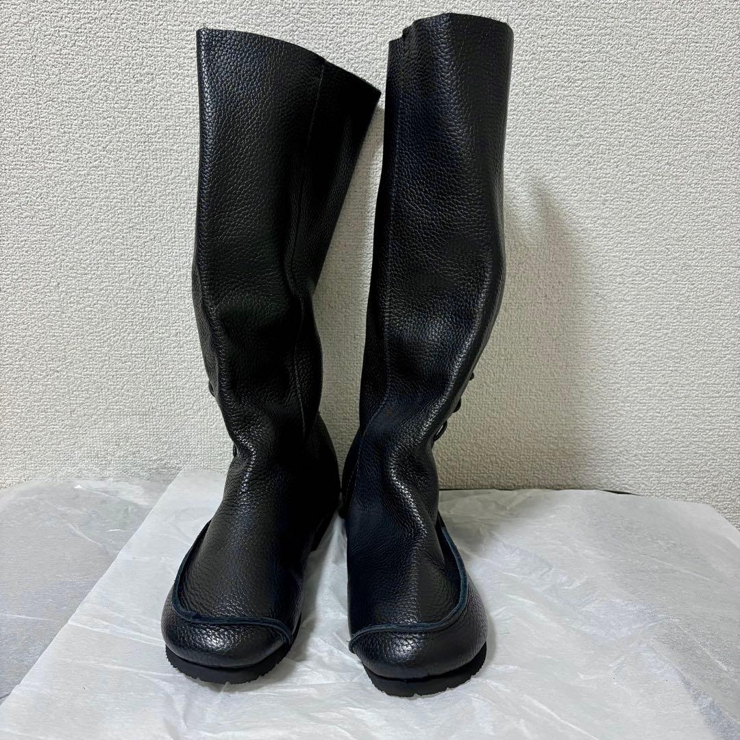 【新品】【本革】【日本製】2way antiqua サイド編み上げロングブーツ