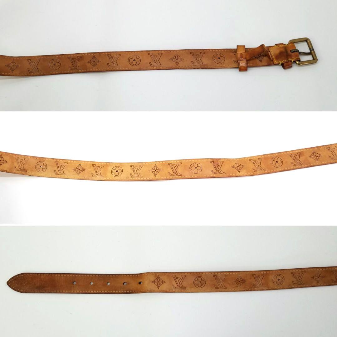 ルイヴィトン ベルト マヒナ サンチュール パンチング モノグラム　ブラウン