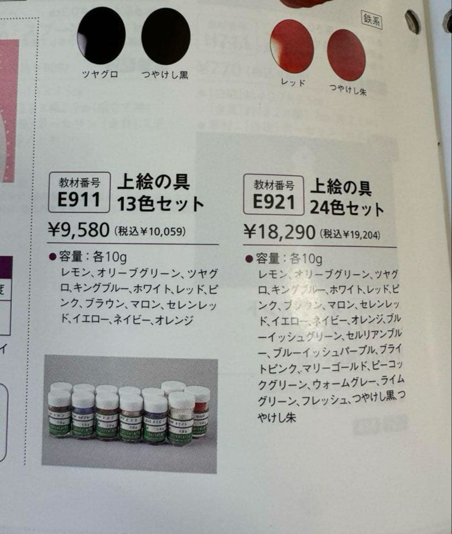 ポーセラーツ用品　上絵の具等のセット