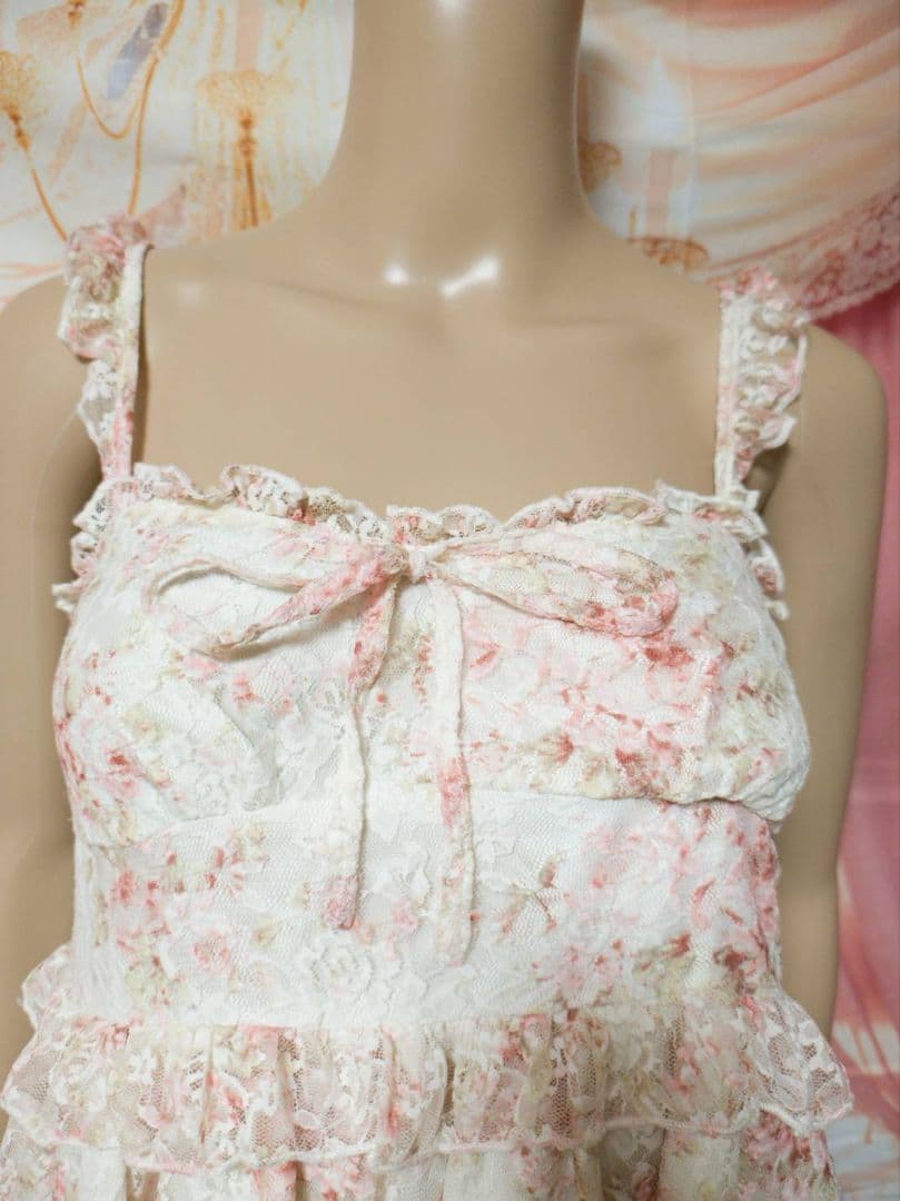 希少　リズリサ　レースフラワー　キャミソール　ワンピー　姫ロリ　00s　姫ギャル