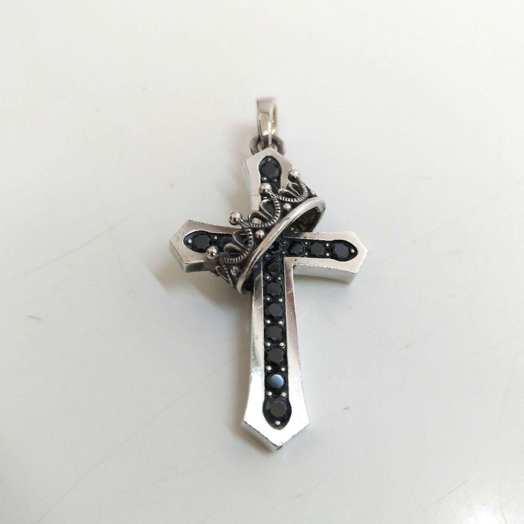Justin Davis クロスと王冠のシルバーペンダント