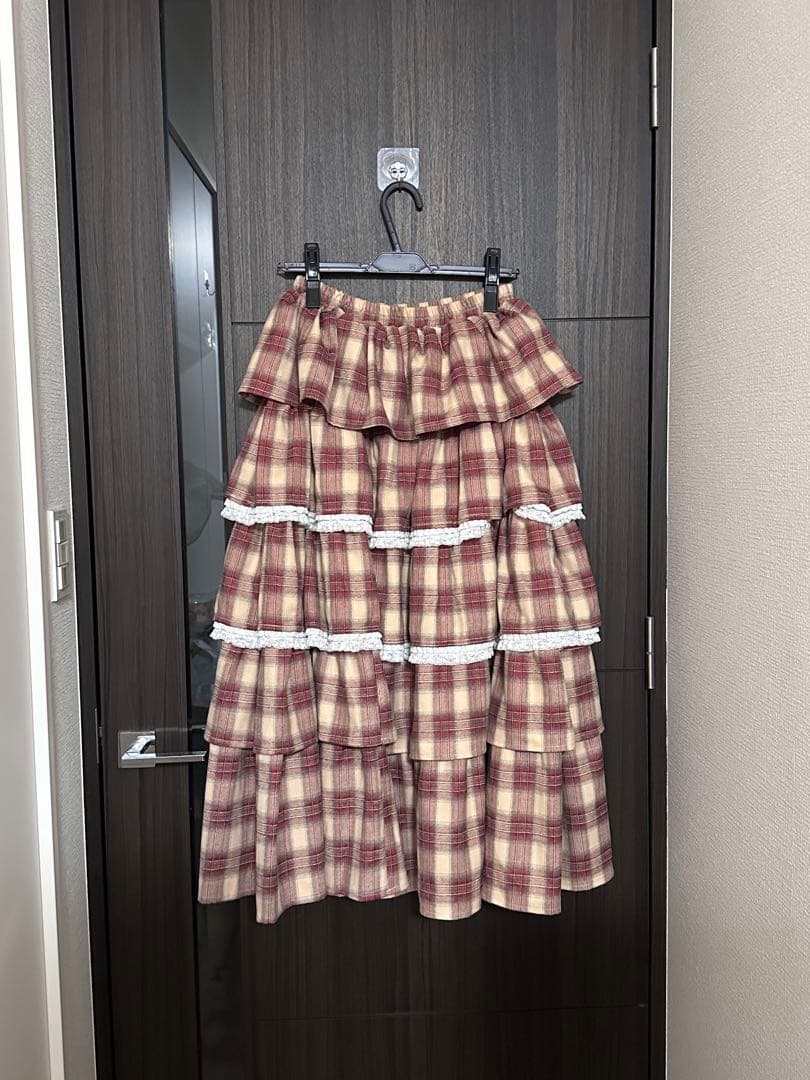 merry jenny ティアードティアードチェックスカート